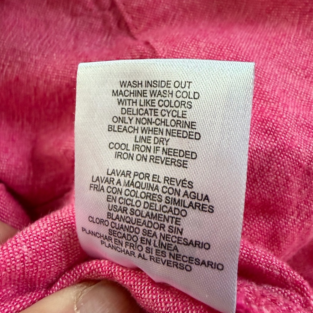 Lands' End Linen Tunic Top pink size L - Picture 8 of 8